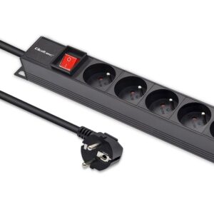 Qoltec Aluminiowa Listwa zasilająca PDU do  RACK | 16A |  16 x FRENCH | Pionowa | 1.8m - Image 2