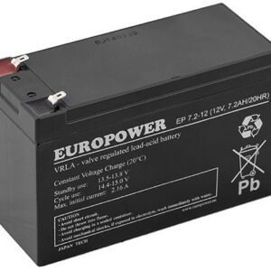 AGM akumuliatorius EUROPOWER EP 7,2-12 12V 7,2AH Juoda - Image 2