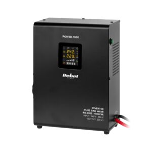 Rebel POWER-1000 Wall-Mounted Emergency Power Supply - converter with pure sine wave and charging function 12V 230V 1000VA/700W - Image 2
