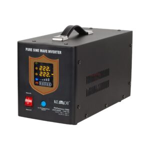 Uninterruptible power supply KEMOT PROsinus-1000 converter with pure sine wave and charging function 12V 230V 1000VA/700W - black color - Image 2