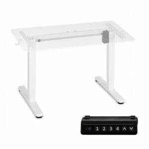 Elektrinis stalo rėmas, aukščio reguliavimas 72-118 cm, stalviršiui iki 160 cm, baltas ModernHome