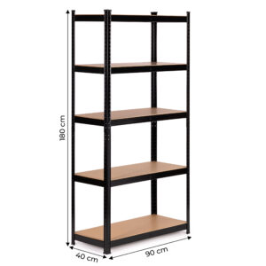 Metalinė lentyna daiktams 180x90x40 cm garažui ar rūsiui, 5 lentynos, 875 kg keliamoji galia ModernHome - Image 10