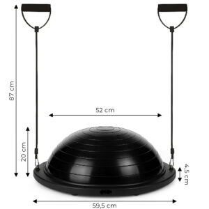 Pusiausvyros platforma su elastinėmis gumomis, pusrutulio formos balansavimo treniruoklis + pompa ModernHome - Image 10