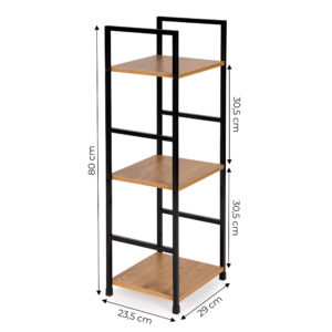 Moderni medinė lentyna, metalinis rėmas LOFT, 3 lentynos - Image 10