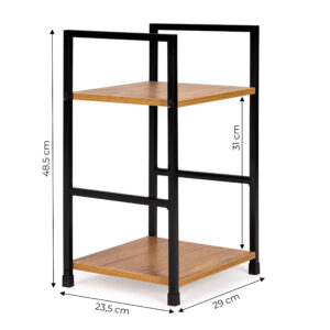 Moderni medinė knygų lentyna, naktinis staliukas su 2 lentynomis, LOFT - Image 10