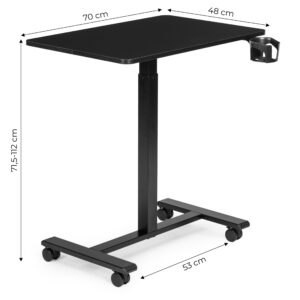 Mobilus rašomasis stalas 70x48 cm nešiojamojo kompiuterio staliukas, reguliuojamo aukščio 71.5-112 cm, juodas ModernHome - Image 10