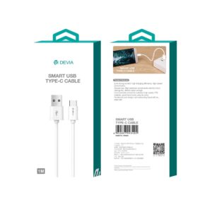 Devia laidas Smart EC082 USB - USB-C 1,0 m 2,1A baltas - Image 5