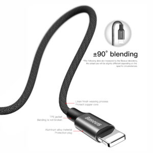 Baseus laidas Yiven USB - Lightning 1,8 m 2A juodas - Image 5