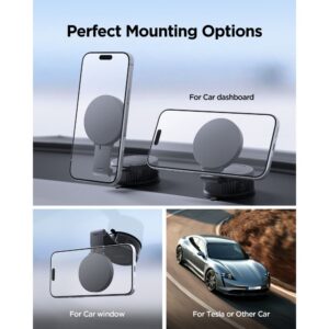 SPIGEN MFT35-1 MAGNETINIS MAGSAFE AUTOMOBILINIS LAIKIKLIS PRIETAISŲ SKYDELIUI, PRIEKINIAM STIKLUI AR EKRANUI, JUODAS - Image 13