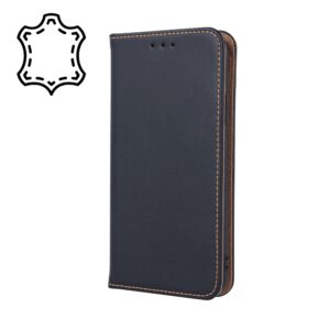 Natūralios odos „Smart Pro“ dėklas, skirtas Apple iPhone 17 Air 6,6", juodas