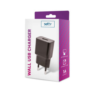Setty įkroviklis 1x USB 1A juodas - Image 2