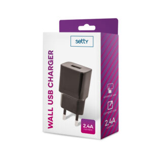 Setty įkroviklis 1x USB 2,4A juodas - Image 2