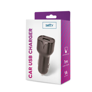 Setty automobilinis įkroviklis 1x USB 1A juodas - Image 2