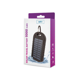 Setty saulės energijos išorinė baterija 5000 mAh SPBS-05 juoda - Image 2