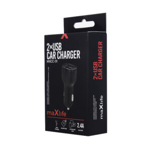 Maxlife MXCC-01 automobilinis įkroviklis 2x USB 2.4A juodas - Image 5