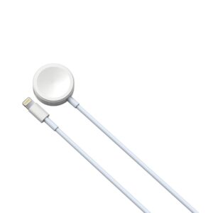 Devia laidas 2in1 Smart EA199 USB - Lightning baltas su indukciniu magnetiniu įkrovikliu Apple Watch - Image 2