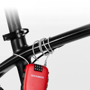 Rockbros 32420981001 bicycle lock with retractable cable - red - Image 5
