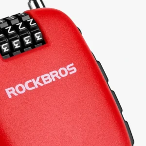 Rockbros 32420981001 bicycle lock with retractable cable - red - Image 3