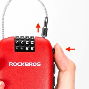Rockbros 32420981001 bicycle lock with retractable cable - red - Image 4