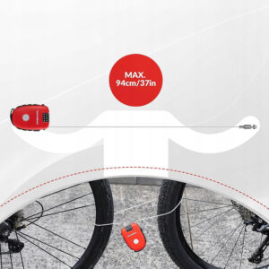 Rockbros 32420981001 bicycle lock with retractable cable - red - Image 9
