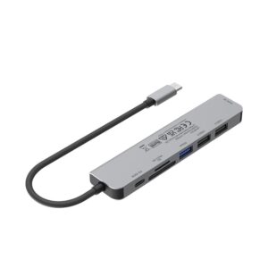 UNITEK uHUB S7+ Vielinis USB 3.2 Gen 1 (3.1 Gen 1) Type-C Pilka - Image 2