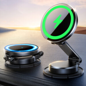 Joyroom JR-ZS408 magnetic holder with 15W inductive charger for car cockpit - black - Image 5