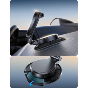Joyroom JR-ZS408 magnetic holder with 15W inductive charger for car cockpit - black - Image 7