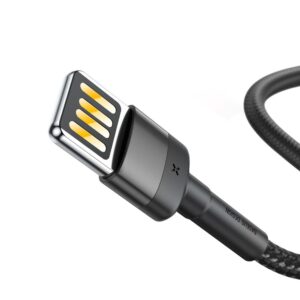 Baseus laidas Cafule USB - Lightning 1,0 m 2,4A pilkai juodas dvipusis USB - Image 3