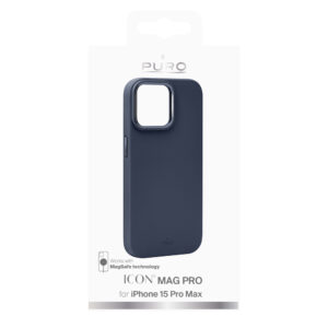 Puro Icon Mag Pro MagSafe Silicone Case for iPhone 15 Pro Max - Dark Blue - Image 2