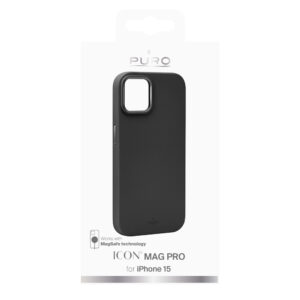 Puro Icon Mag Pro MagSafe Silicone Case for iPhone 15 - Black - Image 2