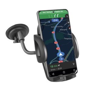 SBS TE0UCH20W Smartphone Holder for 6.8" on Glass - juodos spalvos