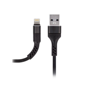 Maxlife MXUC-01 laidas USB - Lightning 1,0 m 2A juodas nailoninis - Image 2