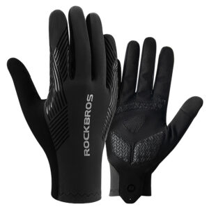 Rockbros cycling gloves spring/summer/autumn, full, size: L - juodos spalvos