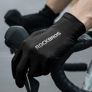 Rockbros cycling gloves spring/summer/autumn, full, size: L - juodos spalvos - Image 6