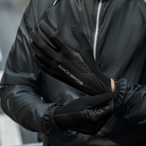 Rockbros cycling gloves spring/summer/autumn, full, size: L - juodos spalvos - Image 7