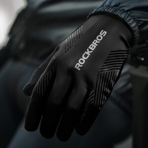 Rockbros cycling gloves spring/summer/autumn, full, size: L - juodos spalvos - Image 8