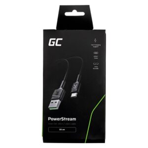 Green Cell KABGC25 USB kabelis 0,3 m USB A USB C Juoda - Image 3