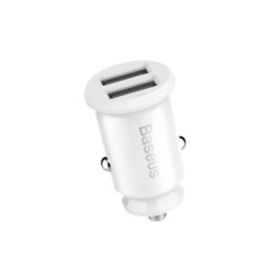 Baseus automobilinis įkroviklis Grain 2x USB 3,1A baltas
