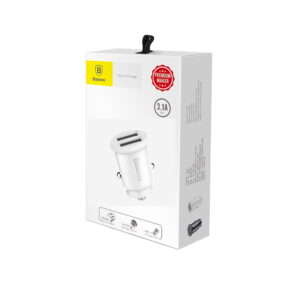 Baseus automobilinis įkroviklis Grain 2x USB 3,1A baltas - Image 3