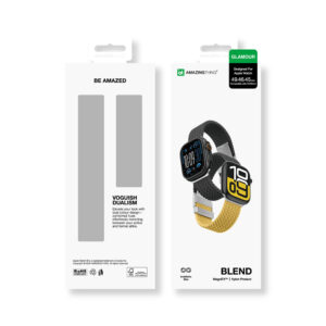 Set of 2 AmazingThing Blend Band for Watch 45/46/49mm - Yellow-juodos spalvos/juodos spalvos - Image 8