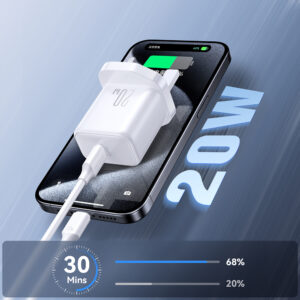 Joyroom JR-TCF20 PD 20W Wall Charger (UK Plug) with 1m USB-C Cable - White - Image 3