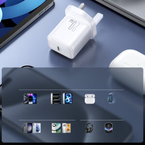 Joyroom JR-TCF20 PD 20W Wall Charger (UK Plug) with 1m USB-C Cable - White - Image 7