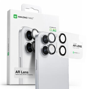 AmazingThing Lens Glass for Apple iPhone 17 with juodos spalvos Aluminum Frame