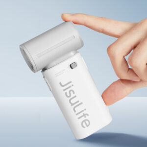 Jisulife nešiojamas ventiliatorius Life9 3600mAh mini ventiliatorius su USB jungtimi – pilkas - Image 7