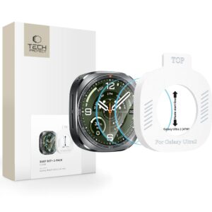 GRŪDINTAS STIKLAS Tech-Protect EASY SET+ 2-PACK SAMSUNG Samsung Galaxy WATCH ULTRA 2 2026 (47 MM) SKAIDRUS