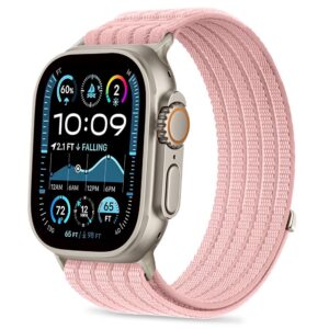 Tech-Protect NYLON SPORT APPLE WATCH 8 / 9 / 10 / 11 / SE / ULTRA (44 / 45 / 46 / 49 MM) ŠVIESIAI ROŽINIS