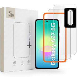 GRŪDINTAS STIKLAS Tech-Protect EASY SET+ 3-PACK Samsung Galaxy A27 5G CLEAR