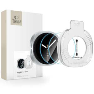 GRŪDINTAS STIKLAS Tech-Protect EASY SET+ 2-PACK SAMSUNG Samsung Galaxy WATCH 8 / 9 (44 MM) SKAIDRUS