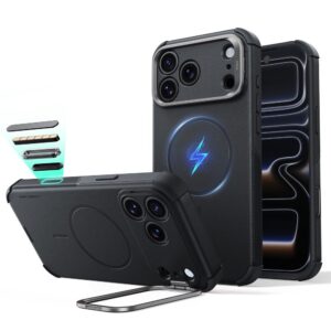 ESR CYBER TOUGH DĖKLAS SU STOVU IR MagSafe Apple iPhone 17 PRO / 18 PRO JUODAS