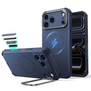 ESR CYBER TOUGH DĖKLAS SU STOVU IR MagSafe Apple iPhone 17 PRO / 18 PRO MĖLYNAS